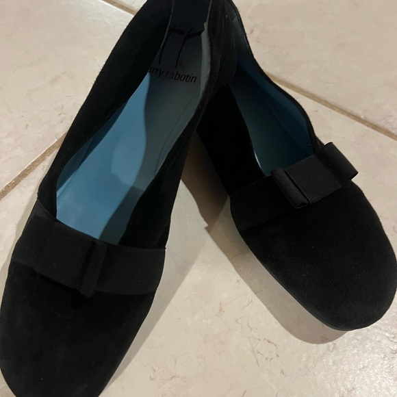 Thierry Rabotin Black Suede Loafers with Bow - Picture 2 of 10